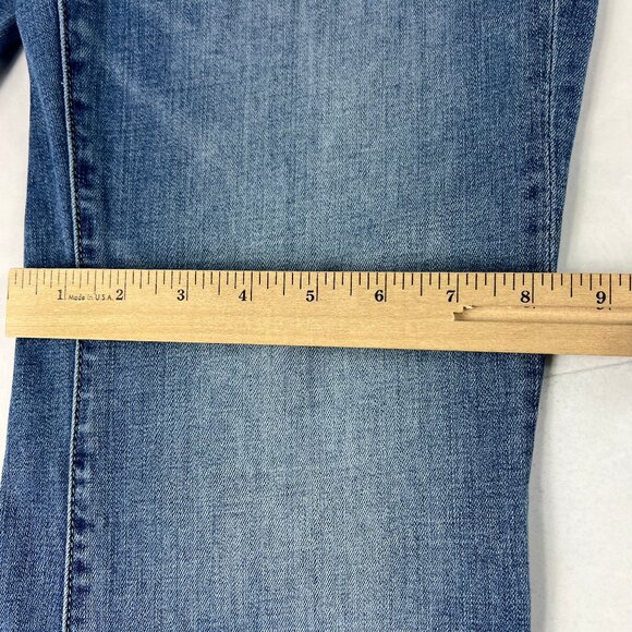 American Eagle Jean Women 32x29 Super Hi Rise Flare Blue Distressed Denim Tag 12 - Picture 13 of 16